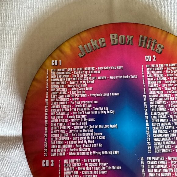 United Audio Entertainment Embossed Tin - 3 CD Set - Juke Box Hits - 75 Tracks - Picture 3 of 9